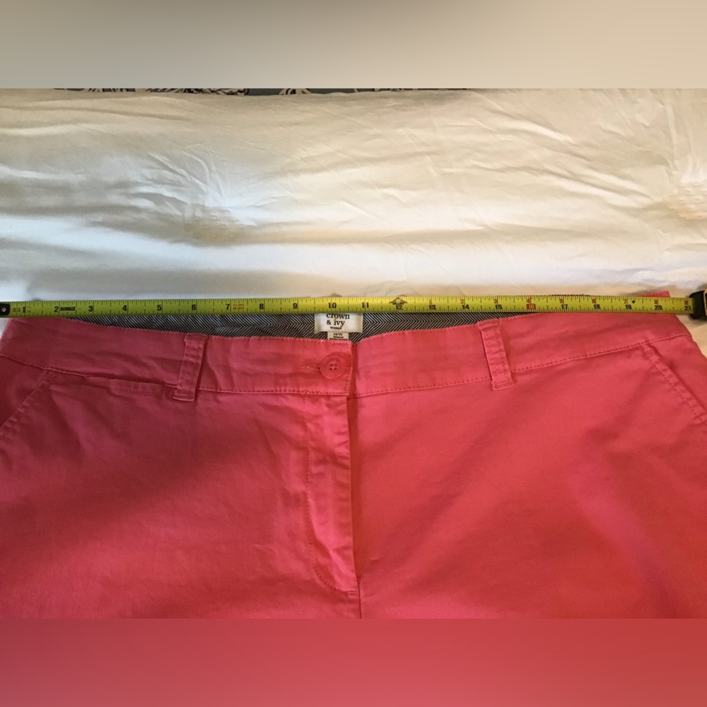 Crown & Ivy Coral/Pink chinos. Cropped. Size 18W - Picture 5 of 5